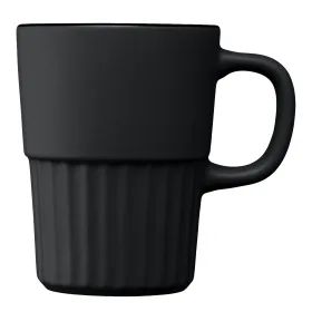 Majesty Keramiktasse mit geriffelter Oberfläche und mattem Finish - 445 ml in Schwarz