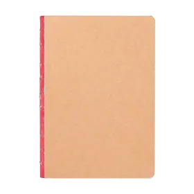 Romy Notizbuch mit farbiger Randverzierung und Einband aus Kraftpapier - A5 in Rot