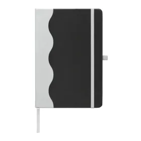 Grete Notizbuch mit Wellenmuster aus recyceltem Material - A5 in Schwarz