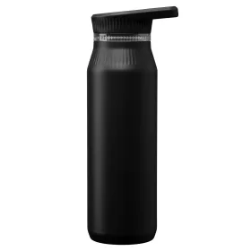 Majesty Edelstahl-Trinkflasche mit Doppelverschluss und Tragegriff - 750 ml in Schwarz