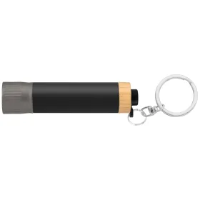 Reborn Taschenlampe mit Schlüsselanhänger aus recyceltem Aluminium in Schwarz
