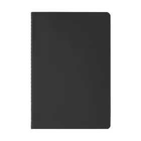 Eilo Notizbuch mit Kontrastnähten aus recyceltem Material – A5 in Schwarz