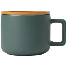 Café Virtuoso - 355 ml Keramiktasse mit Bambus-Deckel in Grün