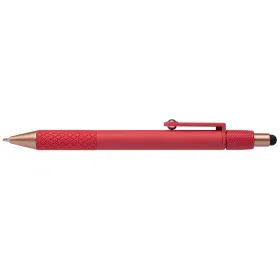 Nora Kugelschreiber mit Fidget-Relax-Funktion und Stylus aus recyceltem Kunststoff in Rot