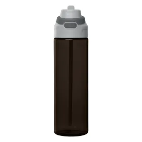 Lynk Trinkflasche mit Trinkhalm und Klappverschluss einwandig aus rPET - 830 ml in Schwarz