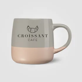 Atlas Keramiktasse mit Farbblock-Design - 445 ml in Grau