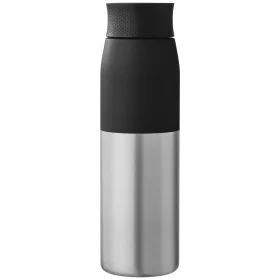 Borealis Recycling-Edelstahlflasche mit Drehverschluss - 650 ml in Schwarz