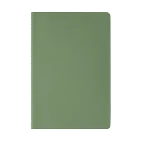 Eilo Notizbuch mit Kontrastnähten aus recyceltem Material – A5 in Waldgrün