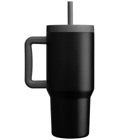 Grosche® Aspen 2-in-1 Edelstahl-Trinkbecher mit Thermofunktion und Trinkhalm - 945 ml in Schwarz