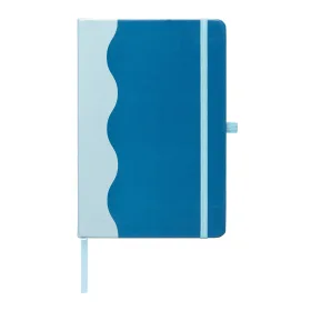 Grete Notizbuch mit Wellenmuster aus recyceltem Material - A5 in Marineblau