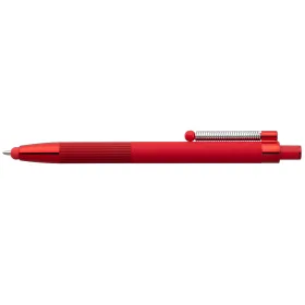 Lisbon Kugelschreiber einfarbig mit Fidget-Funktion und Stylus aus recyceltem Aluminium in Rot