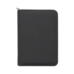 Aurelia Mappe mit goldfarbenem Reissverschluss aus recyceltem Material - A5 in Schwarz