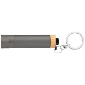 Reborn Taschenlampe mit Schlüsselanhänger aus recyceltem Aluminium in Metallisch