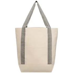 Niva Tragetasche mit Fronttasche aus 340 gsm recyceltem Baumwolltuch - 12.25L in Schwarz