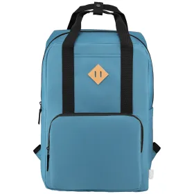 Majesty Laptop-Rucksack mit verstellbarem Gurt für 15-Zoll-Laptops aus 300D rPET - 16L in Blau