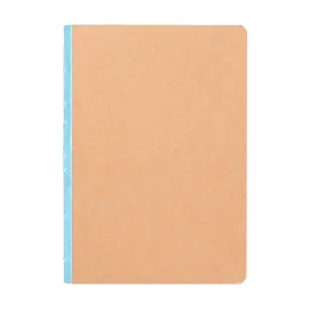 Romy Notizbuch mit farbiger Randverzierung und Einband aus Kraftpapier - A5 in Hellblau