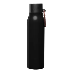 Strata Thermos-Trinkflasche mit Karabiner aus recyceltem Edelstahl - 550 ml in Schwarz