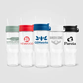 Tumbler Polar Dual Tone in vetro riciclato con cannuccia - 1 L