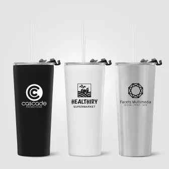 Excalibur - 21 oz. Double-Wall Stainless Tumbler with Straw​​