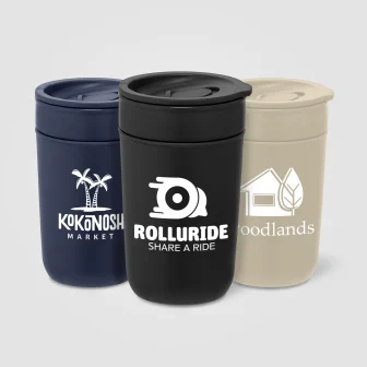 Danube - Gobelet en céramique de 355 ml avec extérieur et couvercle en plastique recyclé
