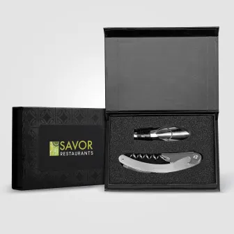 Raven Stainless Steel & Silicone Wine Set & Gift Box – 2 Pcs