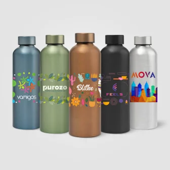 Gourde Astrid en acier inoxydable recyclé – Finition métallisée – 710 ml