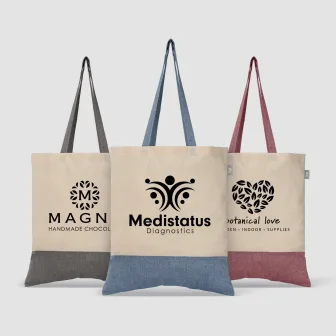 Quebec - Sac fourre-tout en coton recyclé bicolore 140 gsm