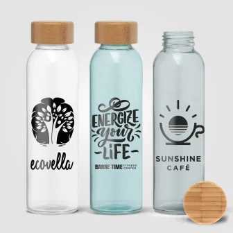 Alpine - 500 ml Bouteille en verre avec couvercle en bambou