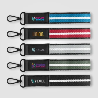Newport rPET Woven Chevron Snap Trigger Keychain - 19  x 2.5 cm