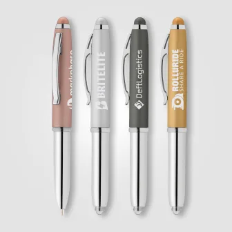Vivano Softy Metallic Pen w/ LED Light and Stylus