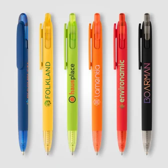 Stylo Jutta en plastique recyclé avec finition transparente