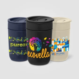 Danube - 12 oz. Ceramic Tumbler with Recycled Plastic Exterior & Lid