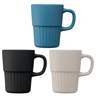 Mug Majesty en céramique avec finition mate et relief cannelé – 445 ml