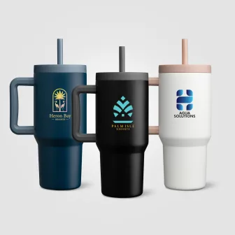Mug Grosche Aspen, acier inoxydable, triple paroi isolante, avec paille - 945 ml