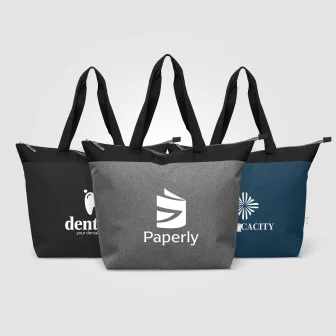 Sac isotherme cabas Metropolis 20 L en polyester recyclé 600D avec fermeture zippée – 44 canettes