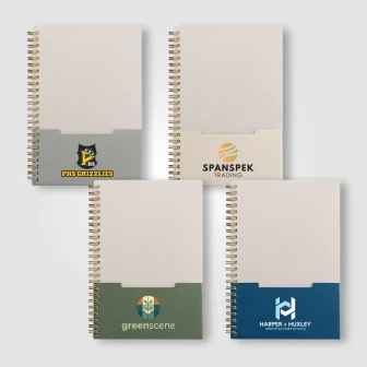 Lino FSC Paper Spiral Binding Vertical Pocket Notebook - A5