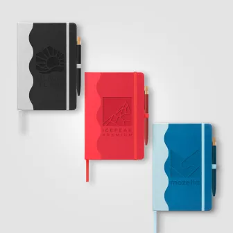 Grete Recycled Wave Pattern Journal Pen Set - A5