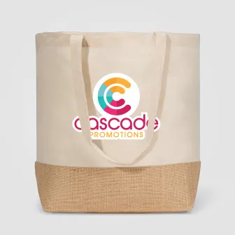 Rio™ Shopper Tote Bag - 5 oz. Recycled Cotton Blend with Jute