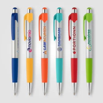 Stylo Smoothy en plastique recyclé avec grip coloré