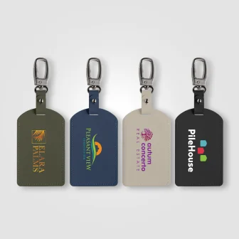 Étiquette de bagage Malmö en métal recyclé avec mousqueton – 6,5 × 17,5 cm