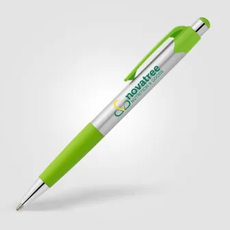 Stylo Smoothy en plastique recyclé avec grip coloré