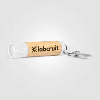 Bamboo LED Flashlight with Keyring