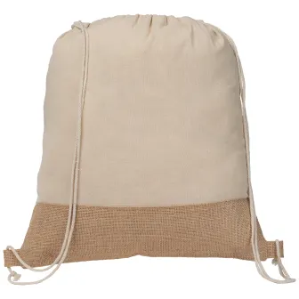 Rio™ Sac à cordon en coton recyclé et en jute 140 gsm