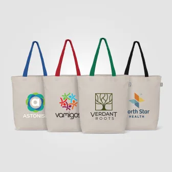 Tonga Recycled 5oz Cotton Colored Handle Shopping Tote Bag - 11L