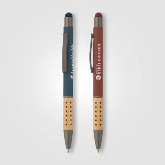 Bowie Bamboo Grip Pen w/Stylus