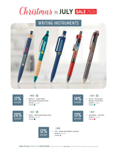 Christmas in July - Writing Instruments flyer